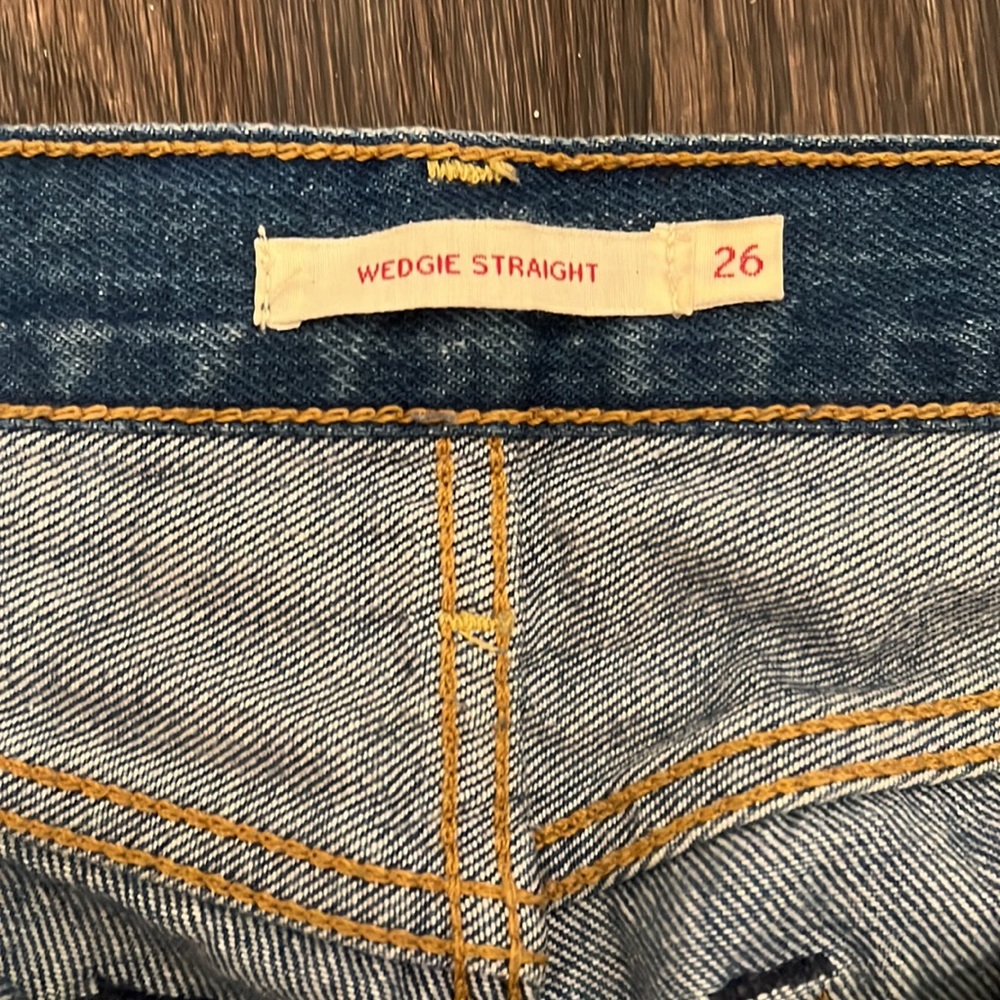 Levi’s Wedgie Straight Jeans Button Fly Pants Size 26 Women’s - Picture 4 of 8